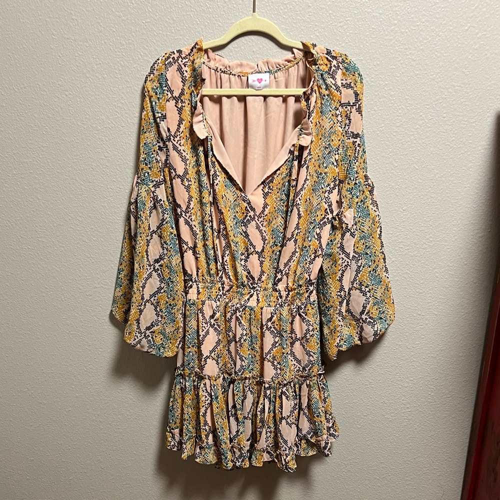 Buddy Love Multicolor Snake-Print Mini Dress